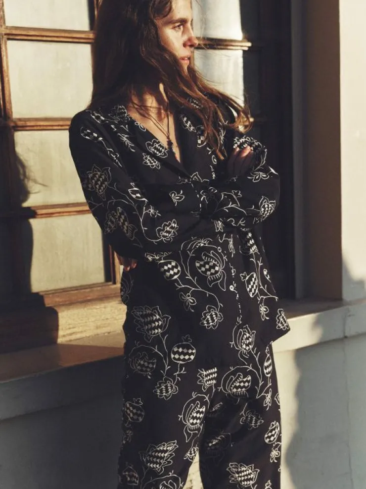 Xirena Shirts<Black Pom Perren Shirt