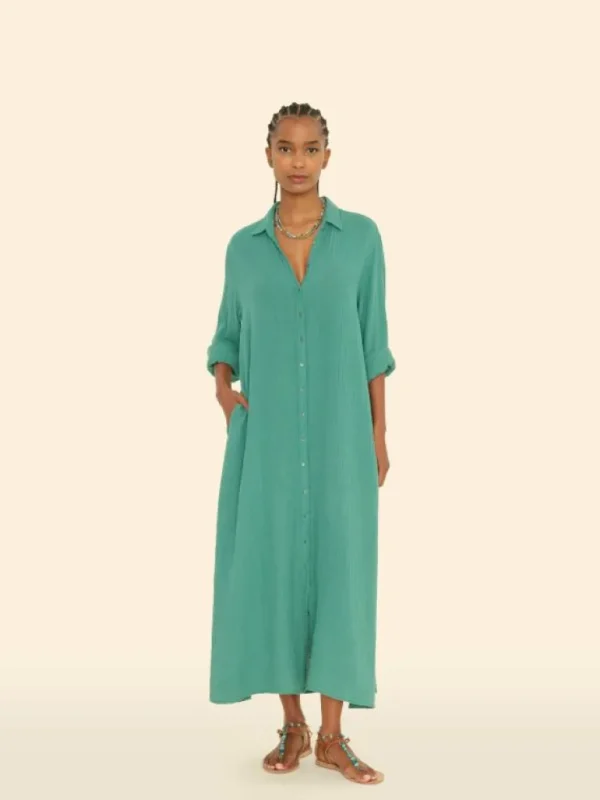 Xirena Dresses<Bottle Green Boden Gauze Dress