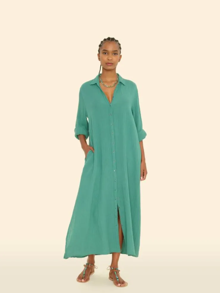 Xirena Dresses<Bottle Green Boden Gauze Dress