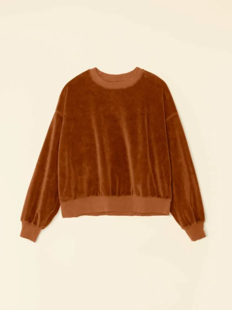 Xirena Sweats & Tees<Brown Sugar Huxley Velour Sweatshirt