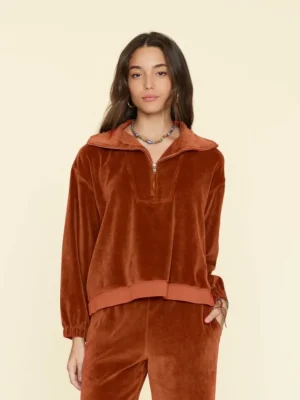 Xirena Sweats & Tees<Brown Sugar Oliver Velour Sweatshirt