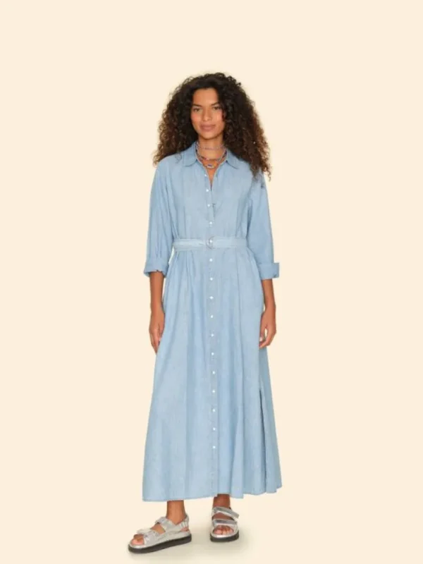 Xirena Dresses<Dusty Blue Bowen Chambray Dress