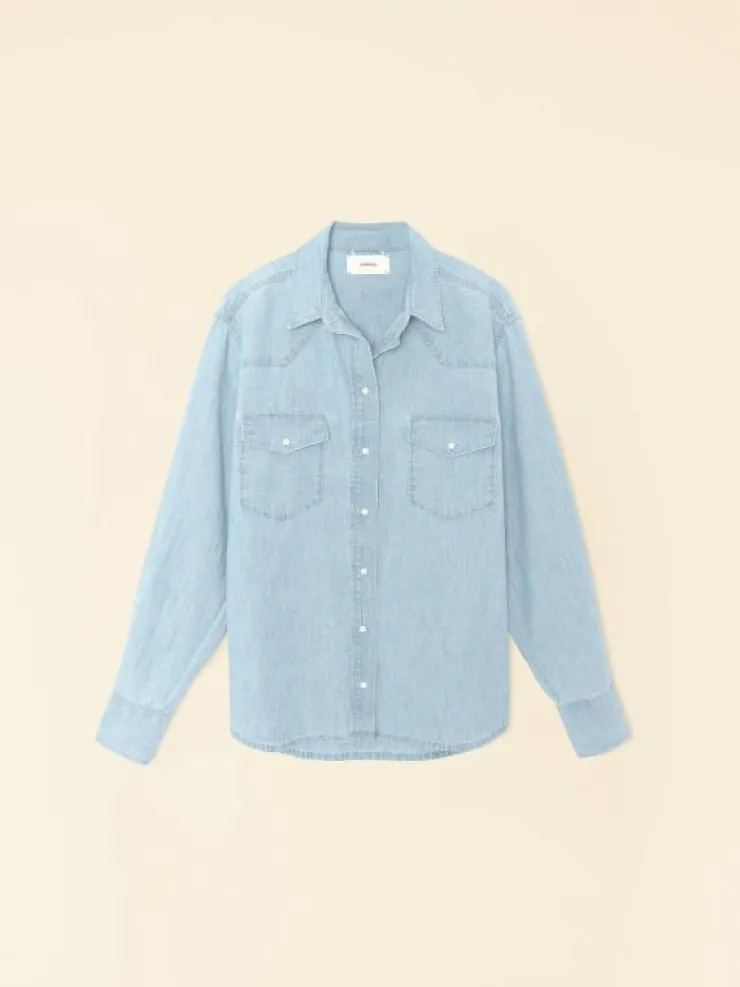 Xirena Shirts<Dusty Blue Griffen Shirt