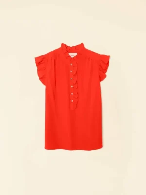 Xirena Tops<Flame Scarlet Brenna Silk Top