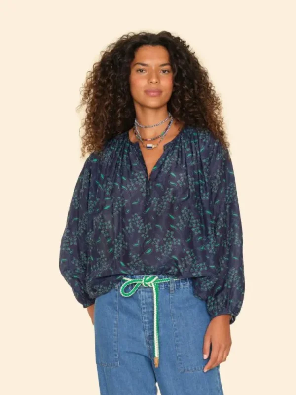 Xirena Tops<Navy Green Felice Top