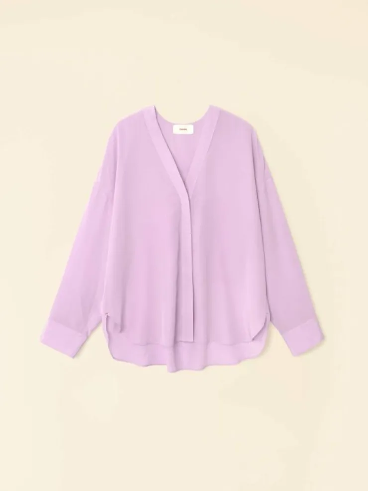 Xirena Shirts<Orchid Bloom Frances Silk Shirt