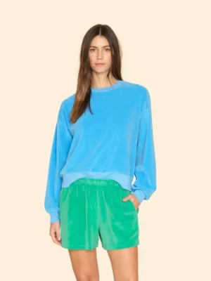 Xirena Sweats & Tees<Pier Blue Huxley Velour Sweatshirt
