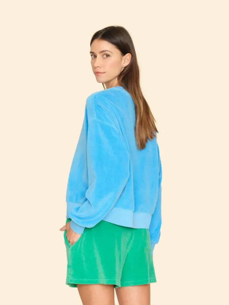 Xirena Sweats & Tees<Pier Blue Huxley Velour Sweatshirt