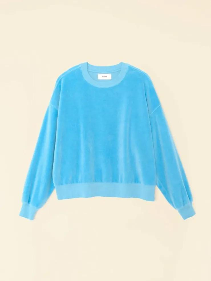 Xirena Sweats & Tees<Pier Blue Huxley Velour Sweatshirt