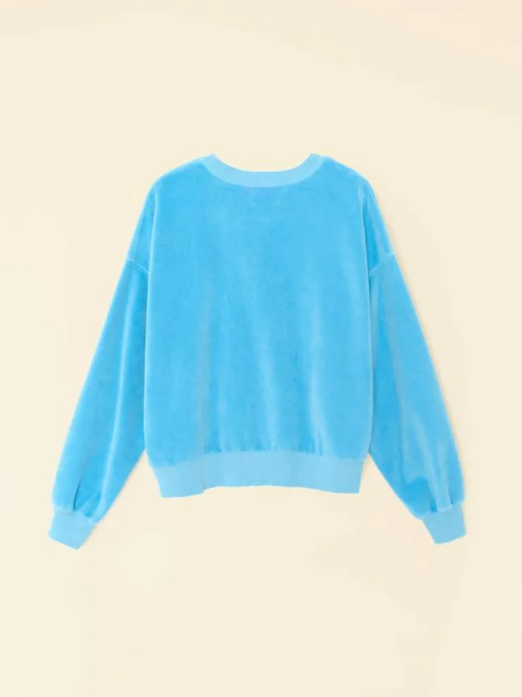Xirena Sweats & Tees<Pier Blue Huxley Velour Sweatshirt