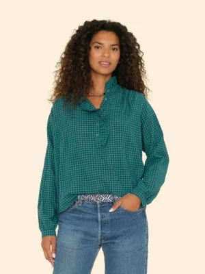 Xirena Tops<Pine Sky Caspian Plaid Top