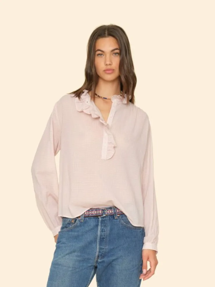 Xirena Tops<Rose Petal Caspian Plaid Top