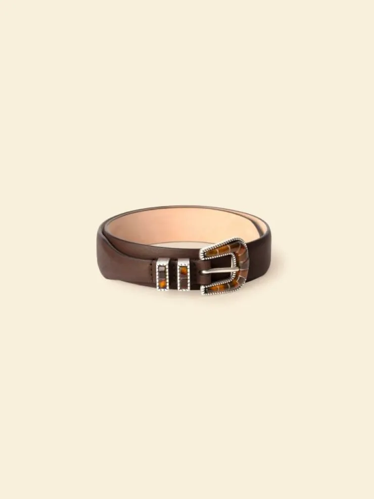 Xirena Accessories<Silver Ostrich Brown Vintage Havana Belt