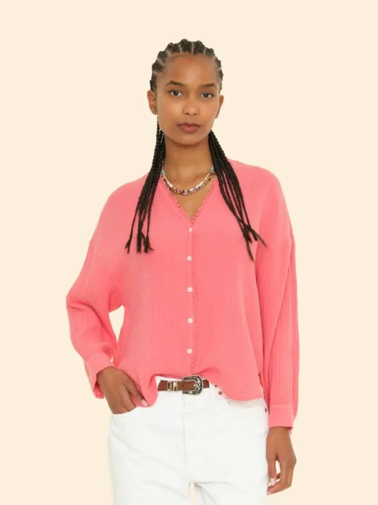 Xirena Shirts<Sunset Coral Reagan Shirt