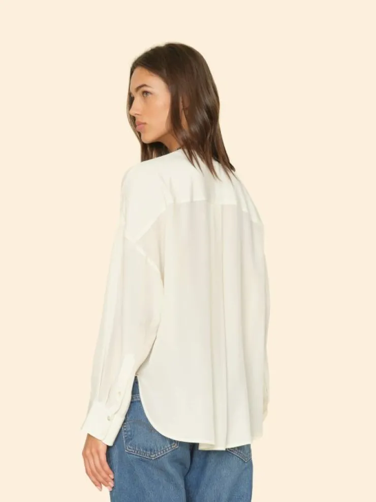 Xirena Shirts<White Agate Frances Silk Shirt