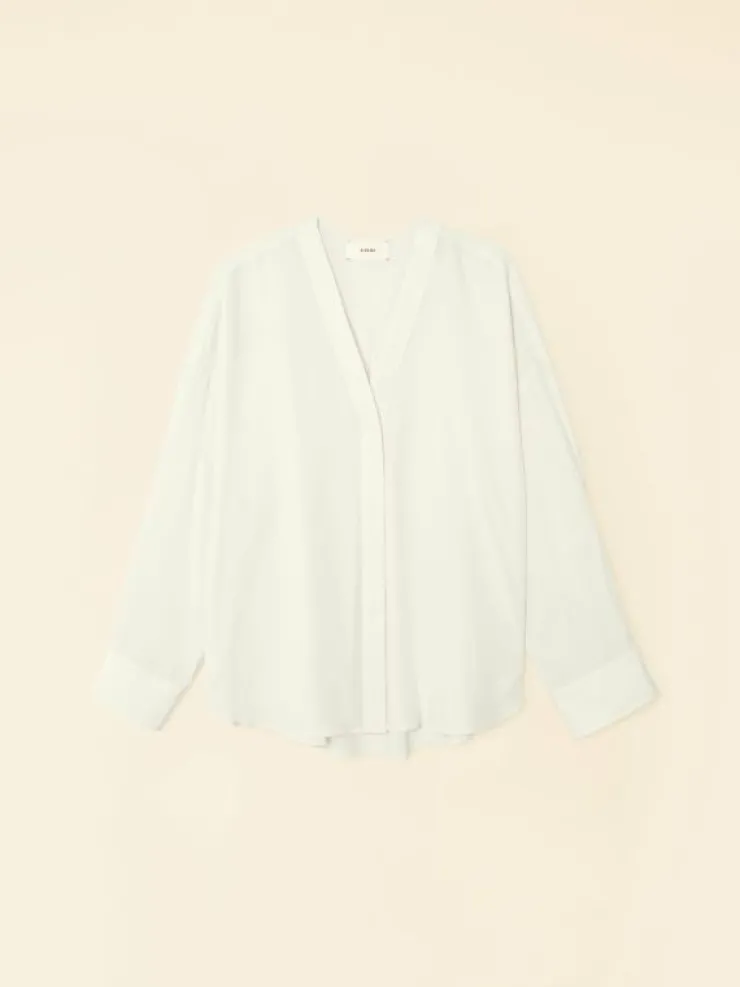Xirena Shirts<White Agate Frances Silk Shirt